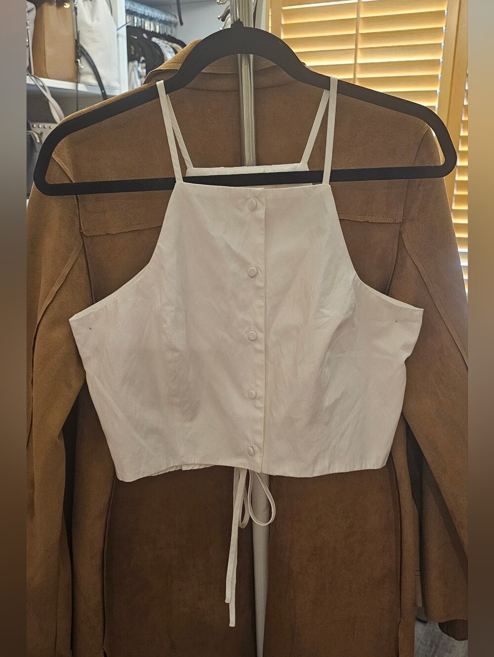 J.O.A. Pleated Back, Crop Top. Size M/S.